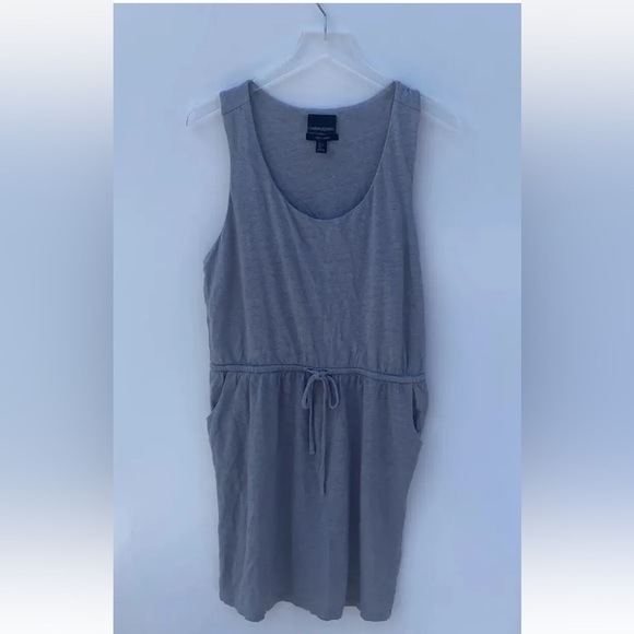 Cynthia Rowley Gray Linen‎ Tie Waist Tank Dress Pockets Womens Size Large (638) - Picture 1 of 6